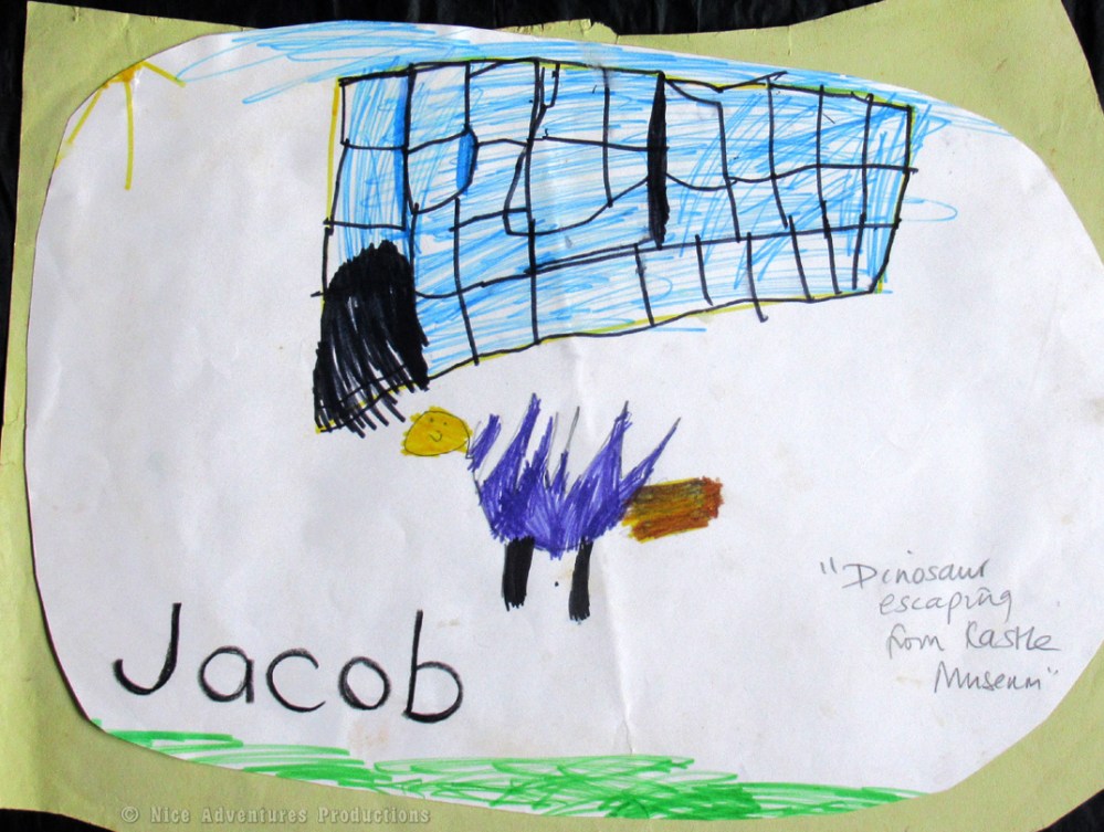 Dinosaur escaping from the Castle Museum ~ Spring 1985